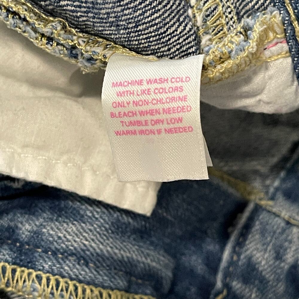 Pink Victoria Secret Blue Denim Skirt Distressed Size 2 - Picture 6 of 8